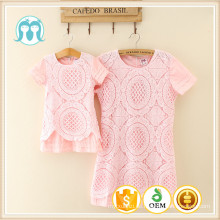 Lace Kleider für Erwachsene Casual Mode Prinzessin rosa Kleid für Kinder und Erwachsene Kinder Guangzhou Fabrik Kleidung